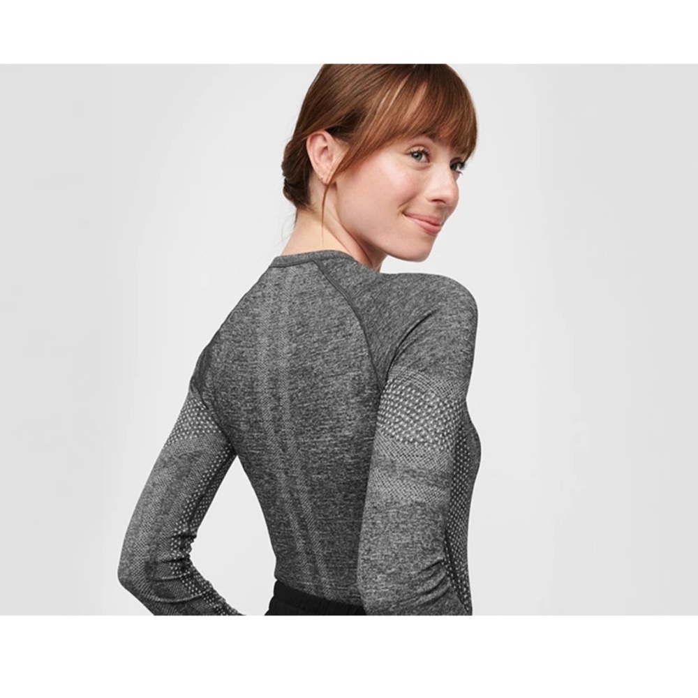 Long-Sleeve Seamless Gray Women's Top